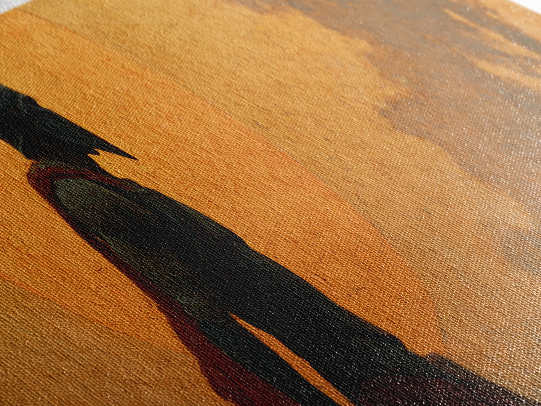 Ancient Greek Warrior Silhouette Wall Art, Spartan Spear Canvas Print, Mythology Decor, Masculine Office Art, Gift For Him