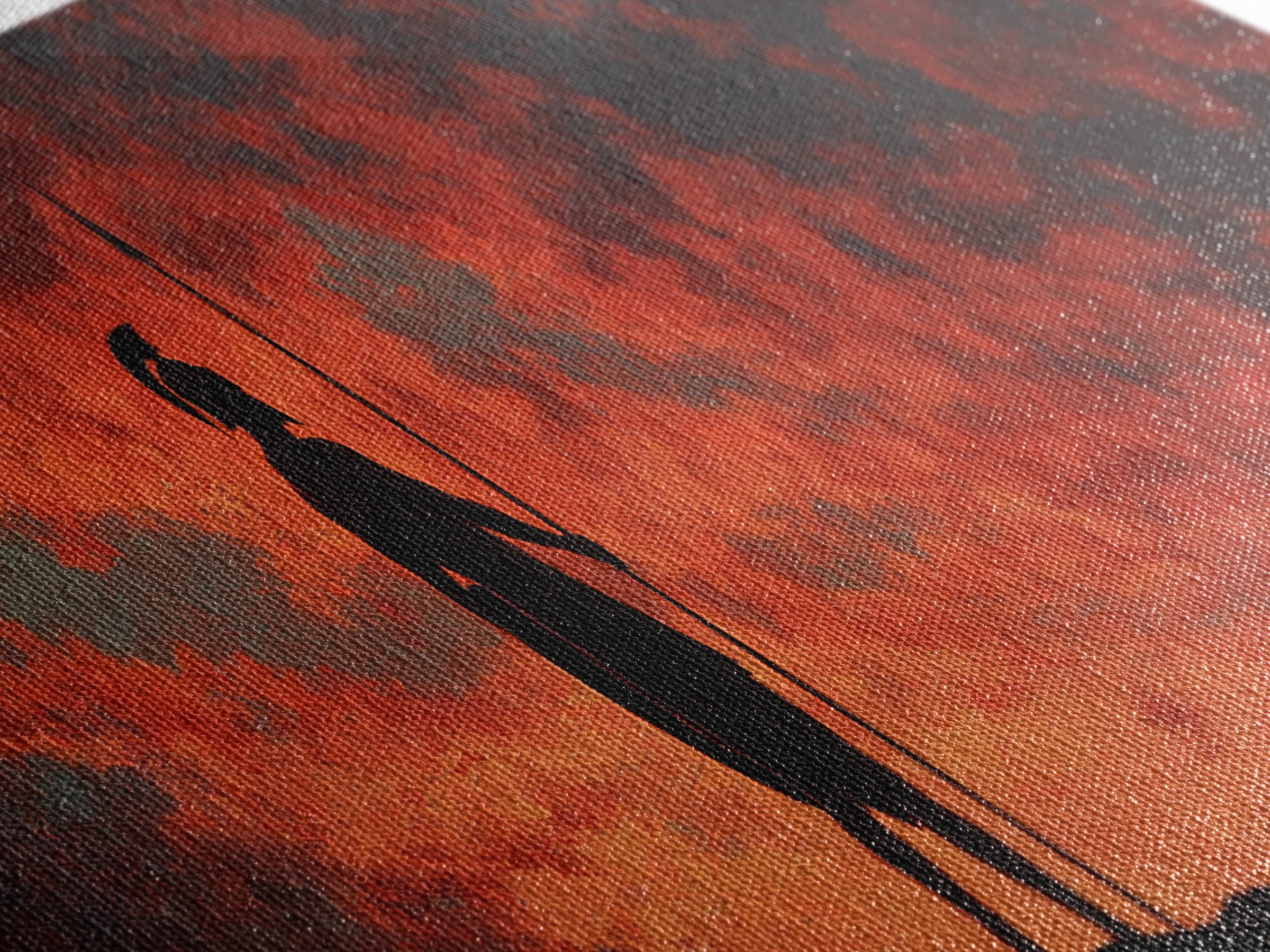 Spartan Warrior Silhouette At Red Sunset Wall Art, Greek Historical Canvas Print, Dramatic Masculine Living Room Decor Gift