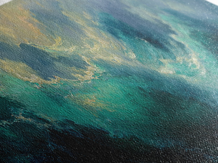 Stormy Turquoise Ocean Waves Framed Canvas Print, Moody Seascape, Coastal Wall Art, Nautical Decor, Large Horizontal Art