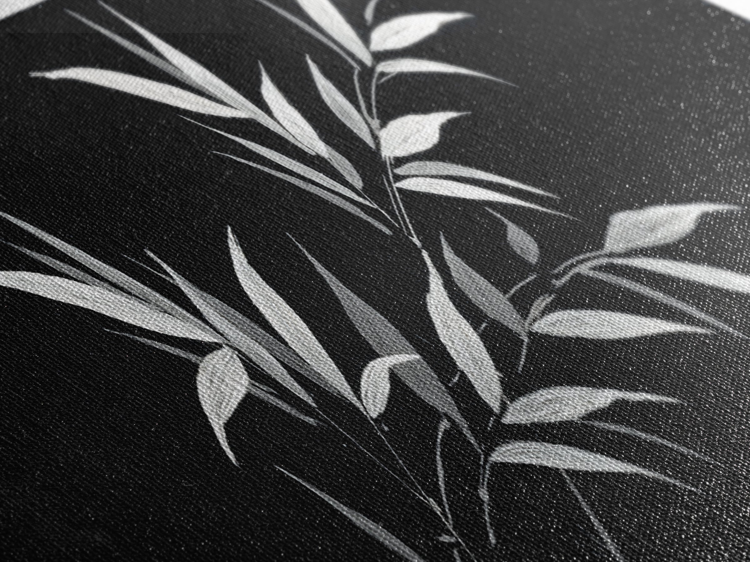 Black And White Bamboo Wall Art, Japanese Botanical Canvas Print, Minimalist Ink Painting, Zen Decor, Japandi Home Decor