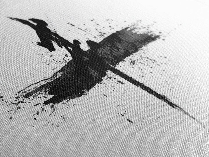 Bold Japanese Calligraphy Wall Art, Black And White Canvas Print, Zen Ink Painting, Minimalist Office Decor, Japandi Home Decor