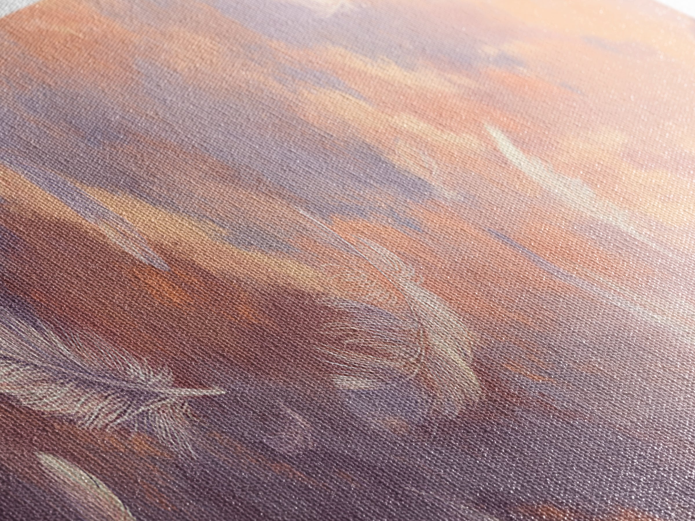 Floating White Feathers Canvas Print, Pastel Sky Wall Art, Dreamy Cloud Decor, Calming Bedroom Or Nursery Artwork Gift For Her