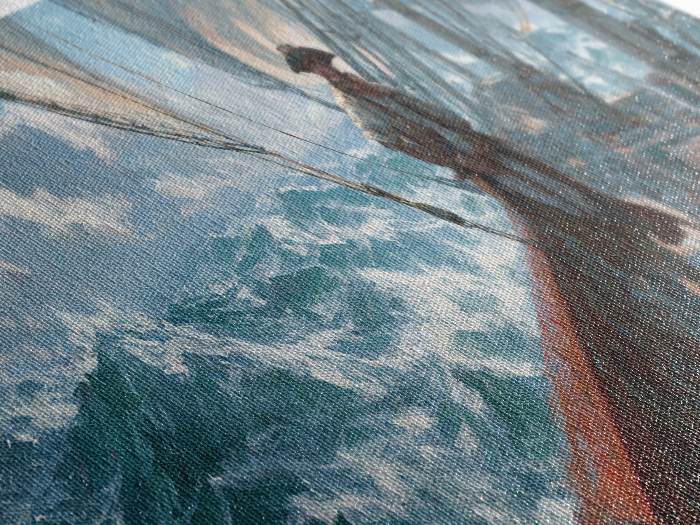 Stormy Tall Ship Captain At Sea Canvas Print, Nautical Wall Art, Ocean Seascape, Coastal Decor, Sailboat Painting Gift For Him
