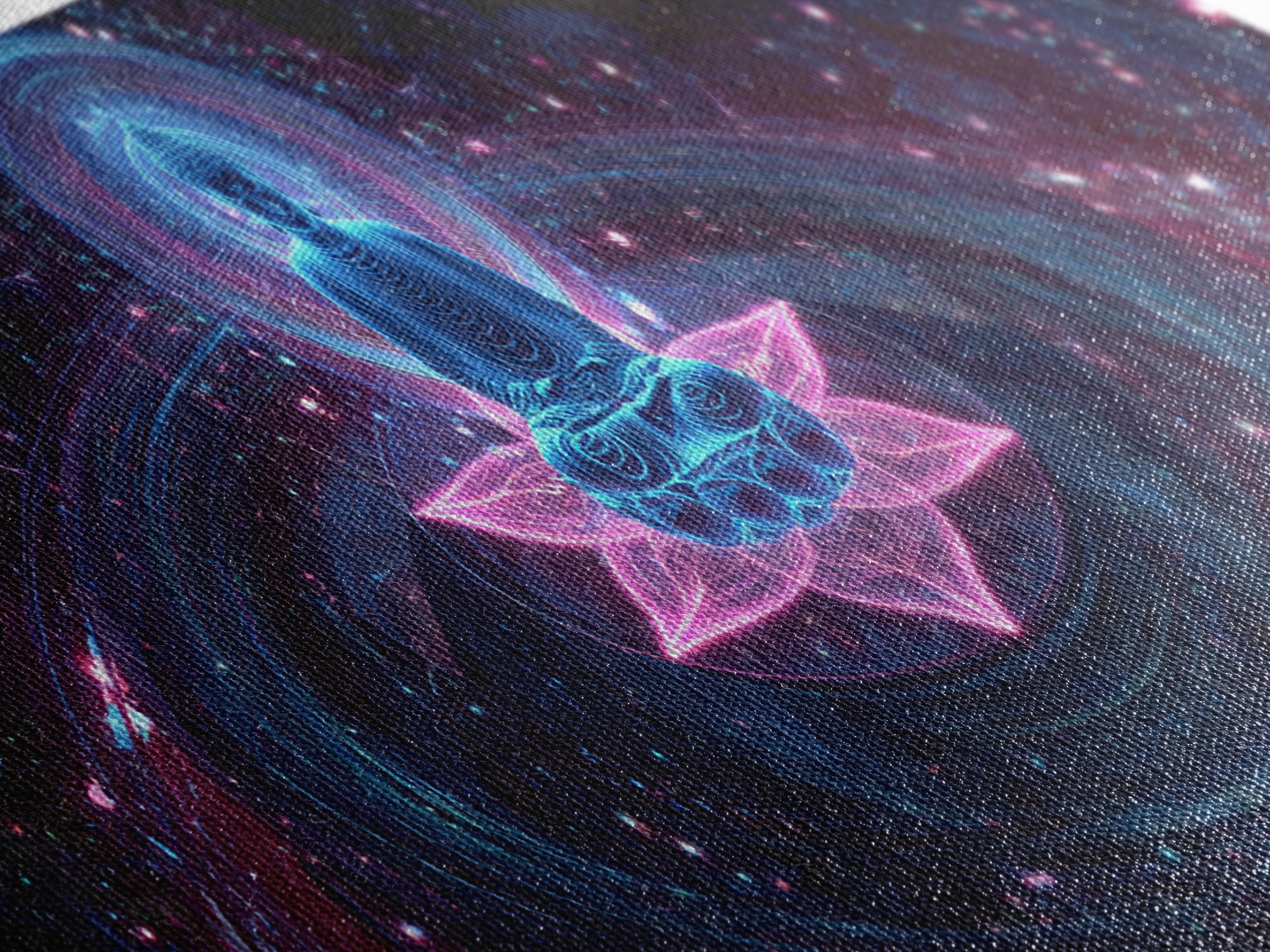 Cosmic Buddha Lotus Meditation Canvas Print, Celestial Wall Art, Psychedelic Galaxy Decor, Spiritual Yoga Room Artwork Gift