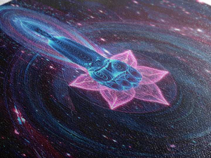 Cosmic Buddha Lotus Meditation Canvas Print, Celestial Wall Art, Psychedelic Galaxy Decor, Spiritual Yoga Room Artwork Gift