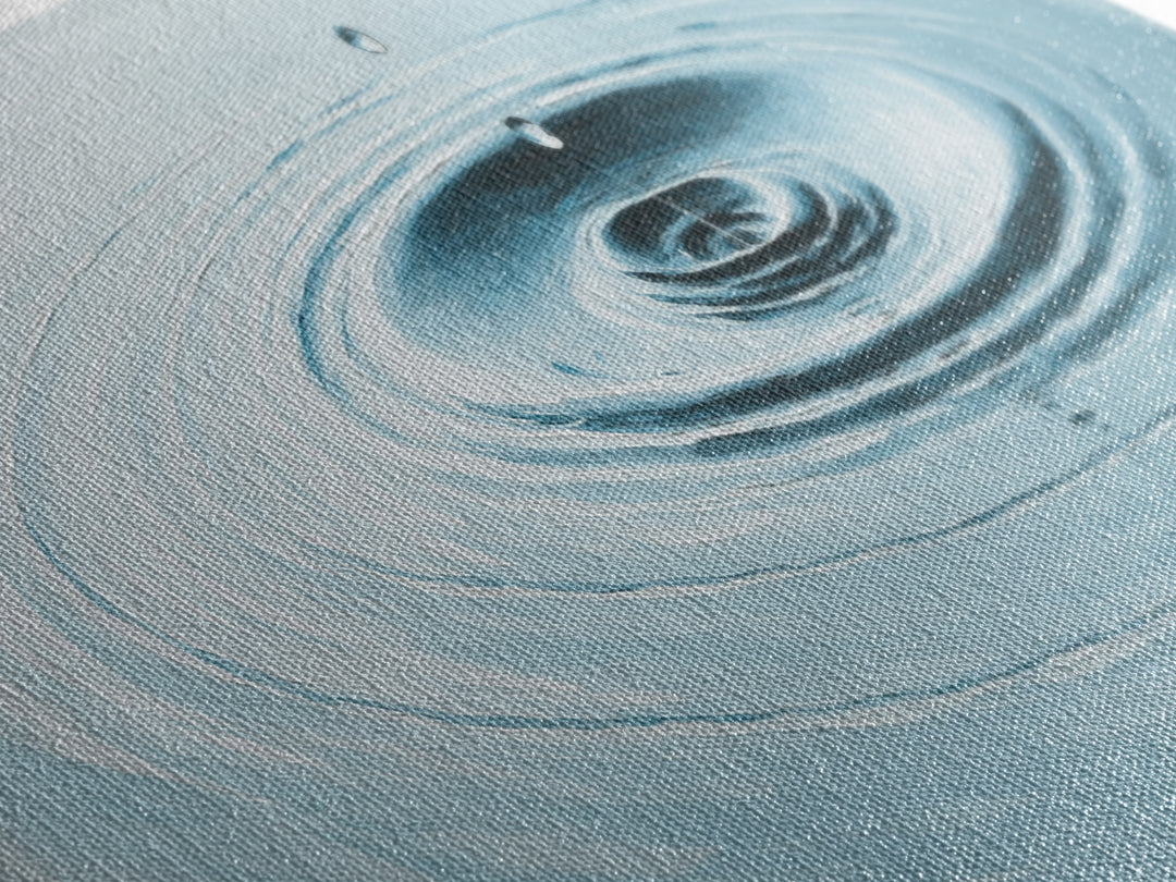 Zen Water Ripple Wall Art, Minimalist Blue Droplet Canvas Print, Calming Spa Decor, Meditation Room Art, Bathroom Wall Decor