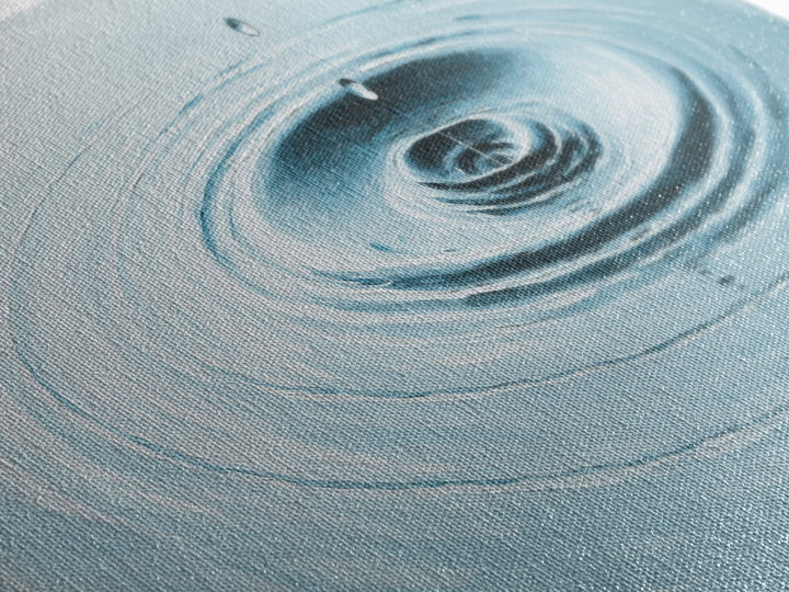 Zen Water Ripple Wall Art, Minimalist Blue Droplet Canvas Print, Calming Spa Decor, Meditation Room Art, Bathroom Wall Decor
