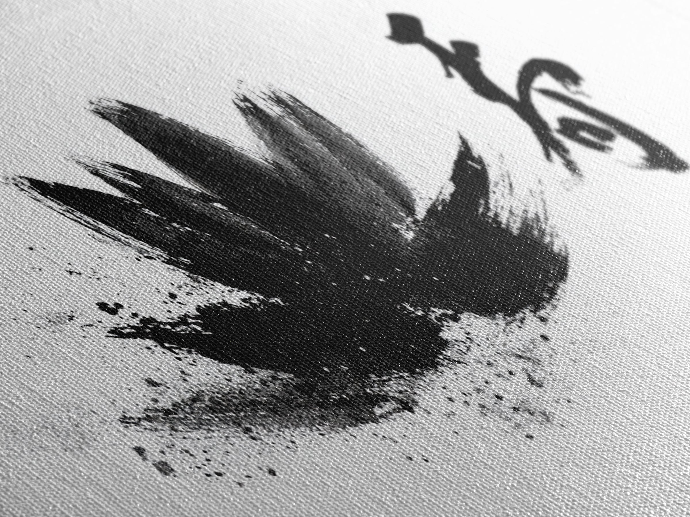 Black Lotus Japanese Calligraphy Wall Art, Zen Ink Canvas Print For Meditation Room, Japandi Decor And Spiritual Gift Idea
