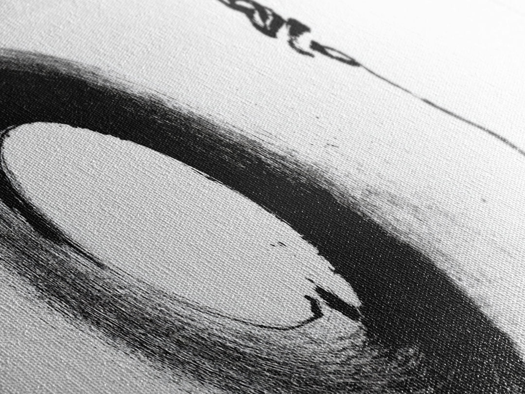 Zen Enso Circle Ink Brush Wall Art, Minimalist Japanese Calligraphy, Black And White Art, Japandi Meditation Home Decor