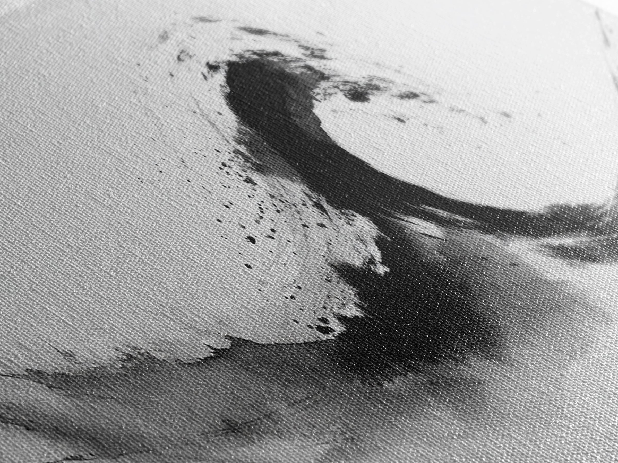 Black Ink Wave Minimalist Seascape Wall Art, Japanese Sumi Ocean Print, Coastal Zen Decor, Modern Black And White Art, Long Horizontal Art