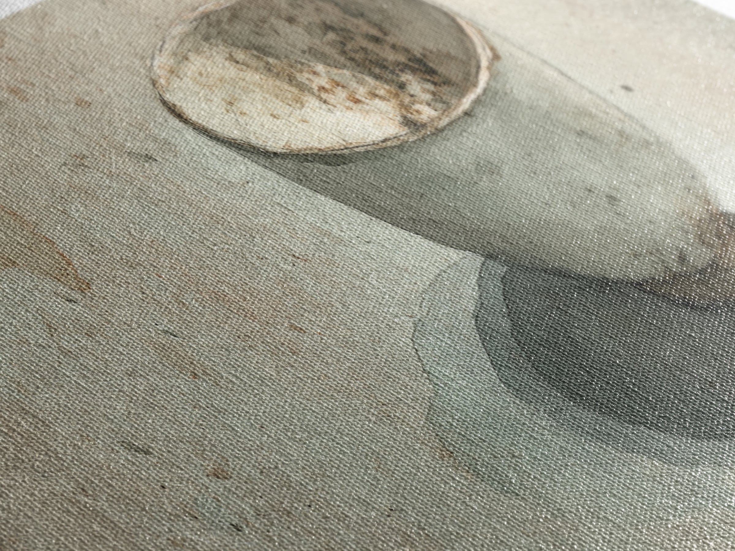 Minimalist Wabi Sabi Ceramic Bowl Canvas Print, Neutral Still Life Wall Art, Japandi Decor, Kitchen Art, Modern Home Decor
