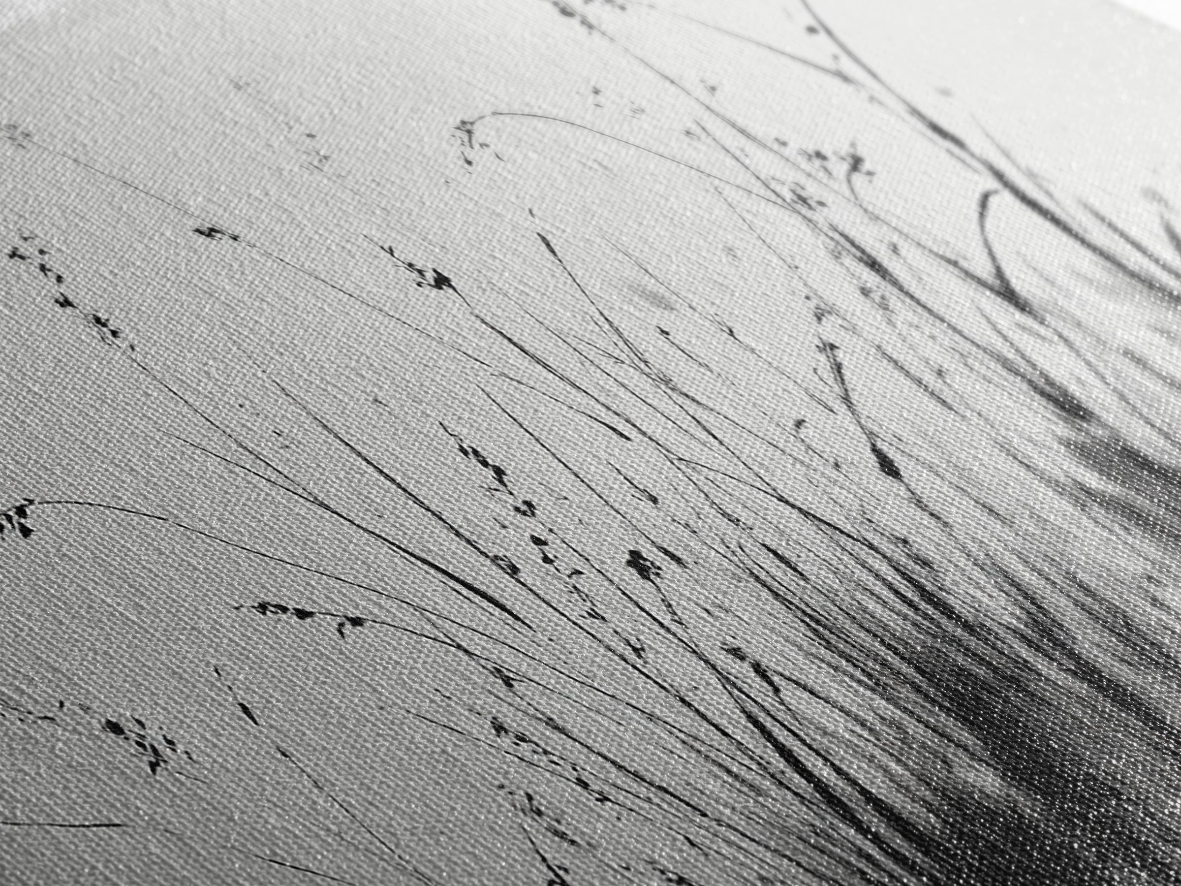 Minimalist Grass Ink Wall Art, Black And White Botanical Canvas Print, Japandi Decor, Neutral Wall Decor, Above Bed Art Print