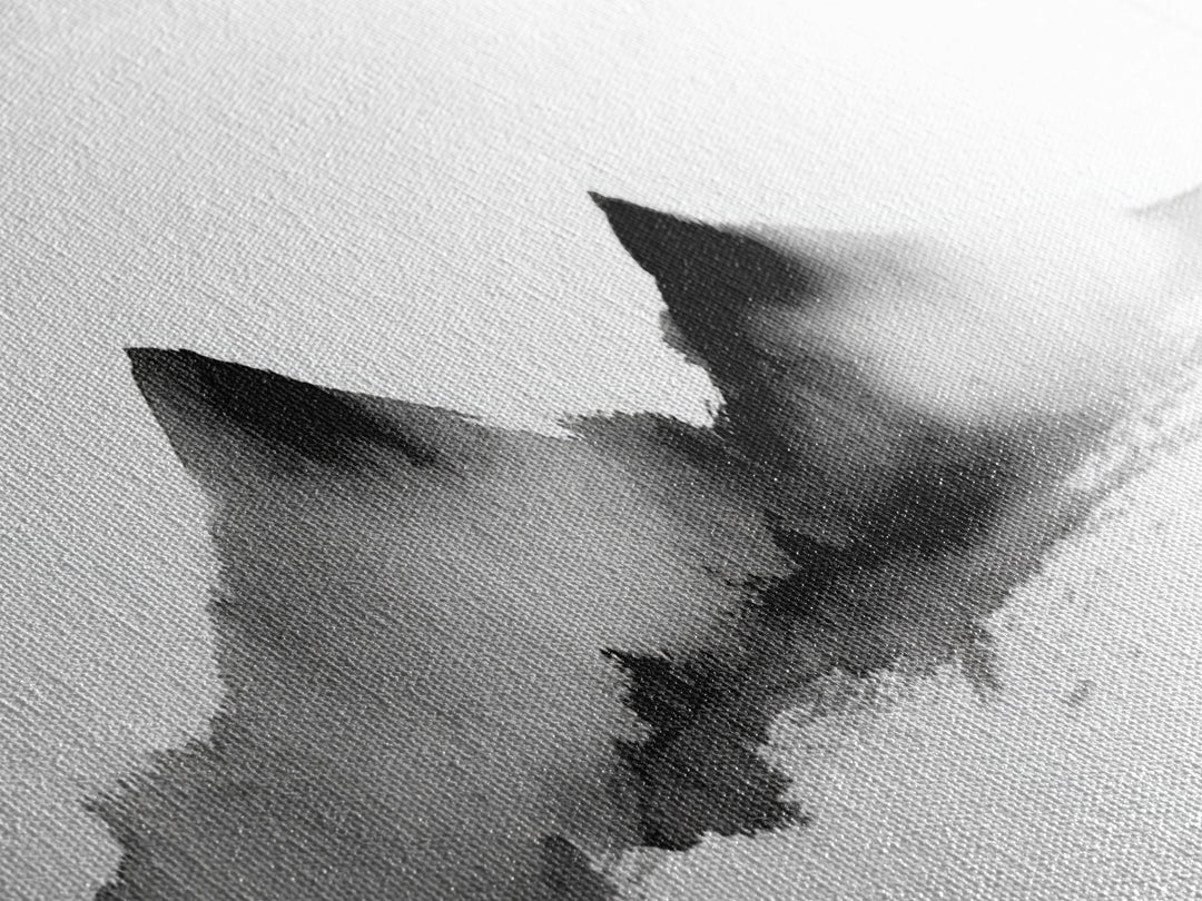 Minimal Black Ink Mountain Wall Art, Japanese Landscape Canvas Print, Wabi Sabi Zen Decor, Neutral Abstract Office Print Home Decor