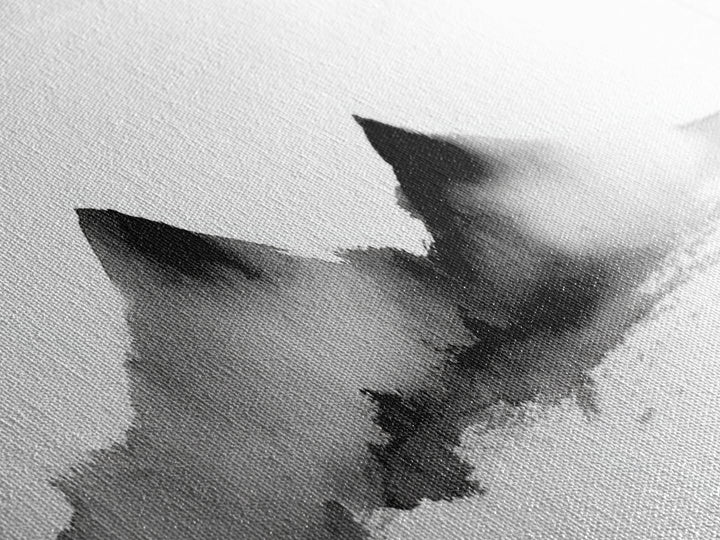 Minimal Black Ink Mountain Wall Art, Japanese Landscape Canvas Print, Wabi Sabi Zen Decor, Neutral Abstract Office Print Home Decor