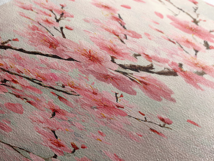 Pink Cherry Blossom Branch Wall Art, Japanese Floral Canvas Print, Spring Botanical Decor, Feminine Bedroom Artwork Gift