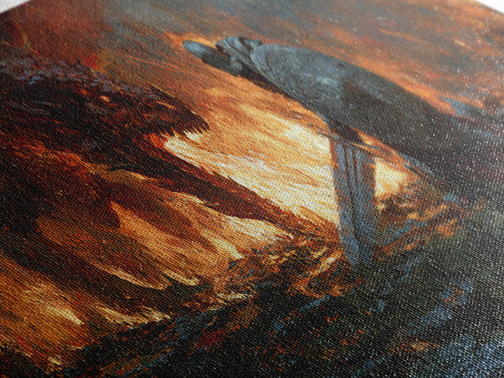 Heroic Knight Facing Fiery Dragon Fantasy Battle Scene Canvas Print Modern Wall Art For Living Room Or Game Room Decor