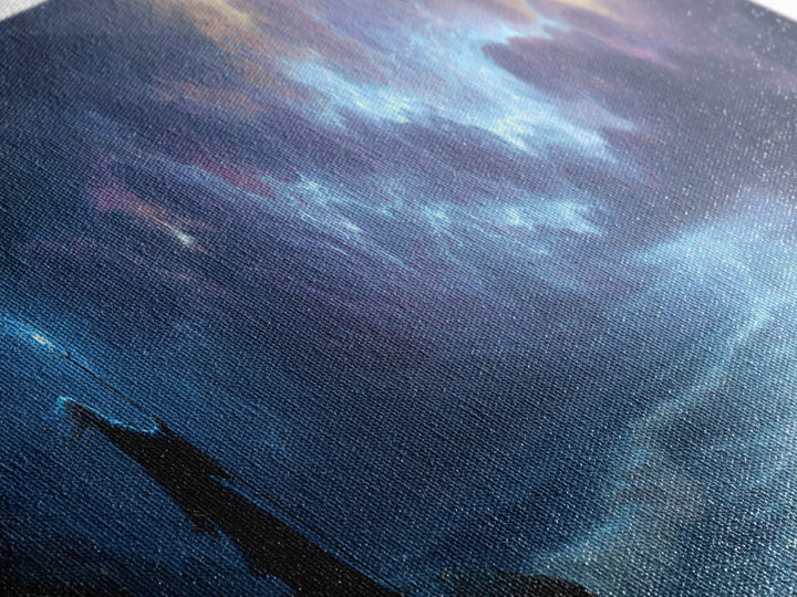 Epic Fantasy Wizard Holding Staff In Stormy Coastal Landscape - Magical Fantasy Wall Art Canvas Print For Mystical Room Decor