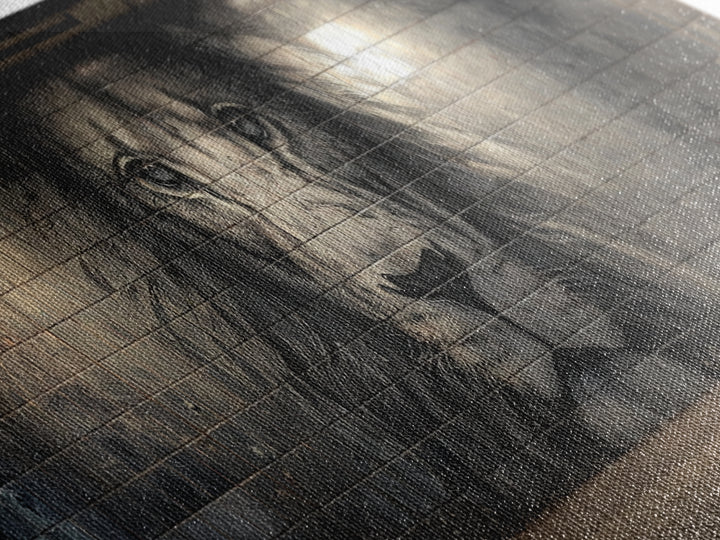 Majestic Lion Black And White Mural Style Street Art Wall Art Large Urban Decorative Canvas Print