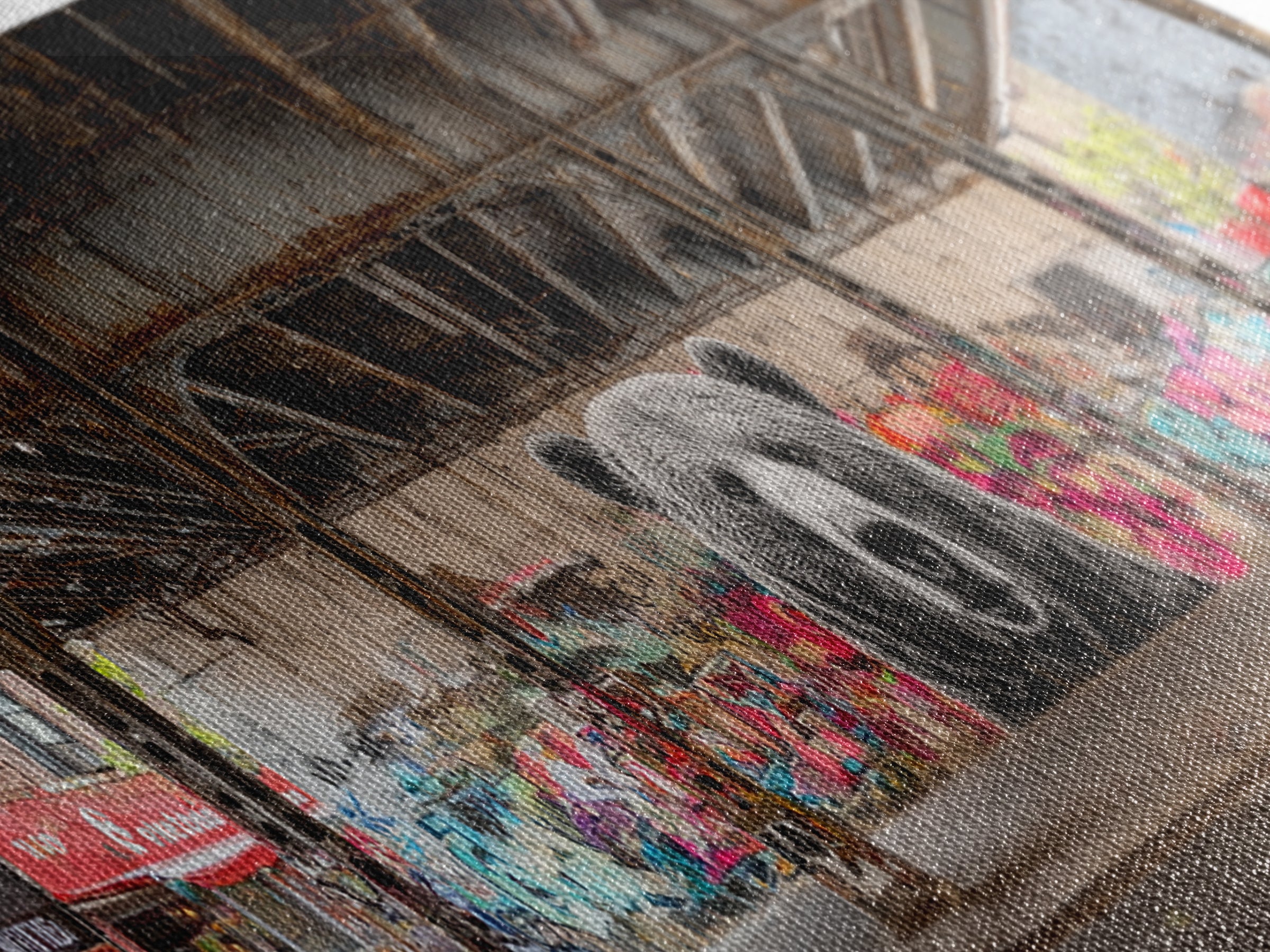 Urban Street Art Bear Mural Under Bridge Graffiti Wall Art For Modern City Decor Canvas Print