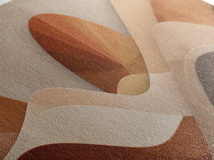 Abstract Desert Dunes And Sun Wall Art, Earth Tone Neutral Landscape, Mid Century Modern Decor, Large Horizontal Canvas Print