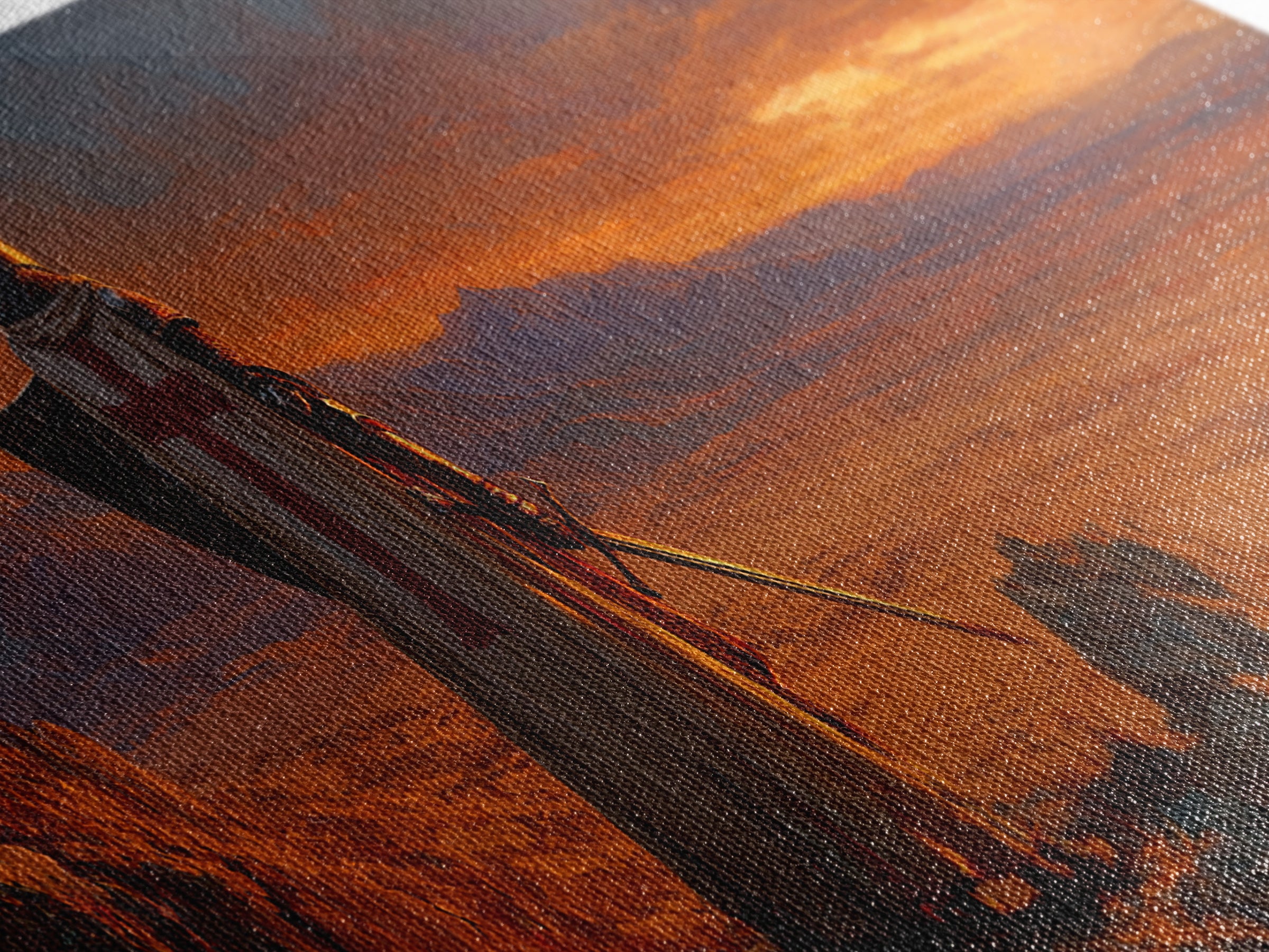 Medieval Knight Standing on Cliff Overlooking Sunset Dramatic Figurative Wall Art Oil Painting Canvas Print for Rustic Home Decor