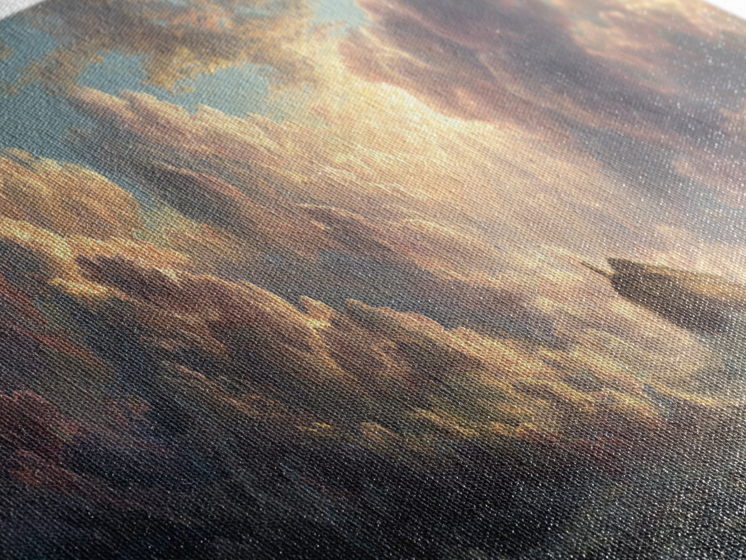 Epic Noah's Ark Floating On Stormy Sea With Divine Light Breaking Through Clouds Canvas Print