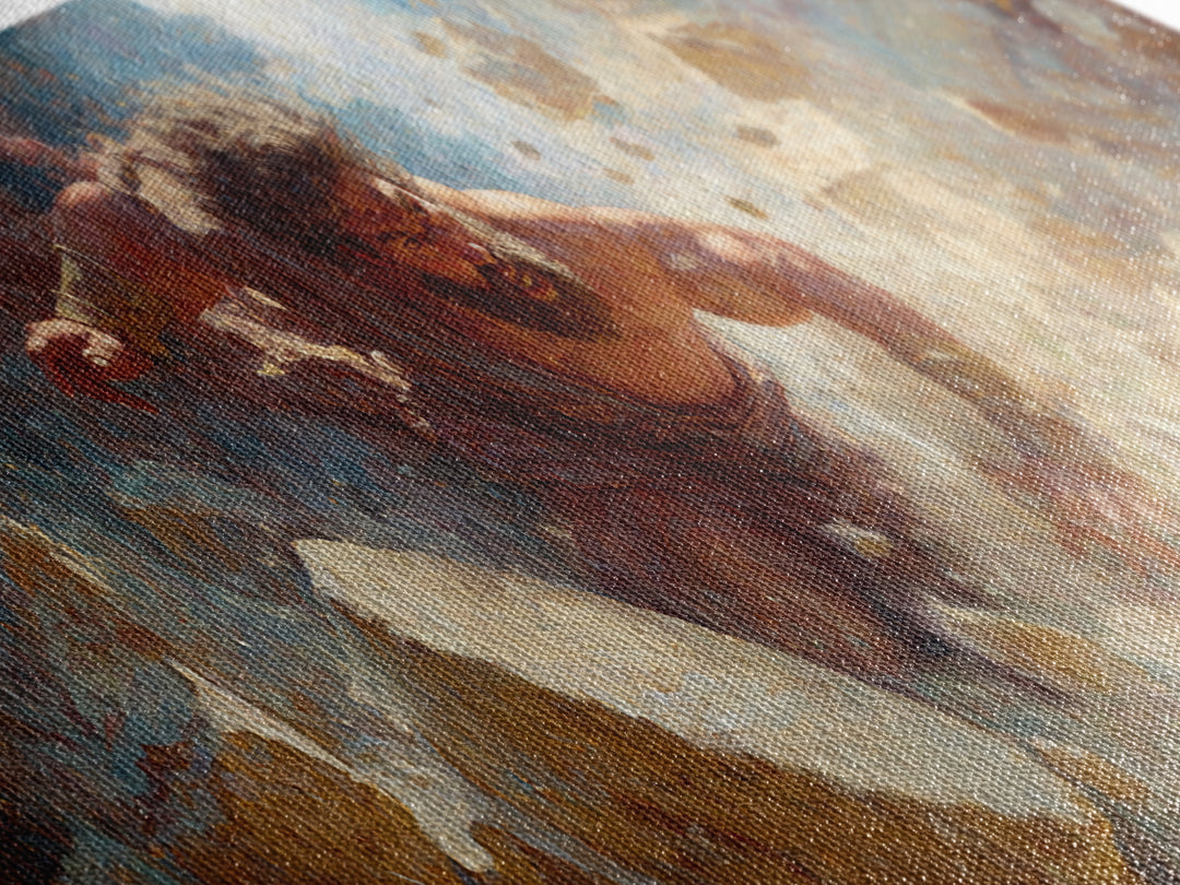 Strong Mythological Giant Breaking Rocks Epic Fantasy Painting Wall Art Canvas Print