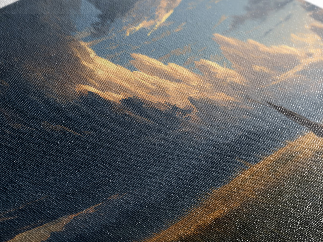 Knight In Field Under Dramatic Cloudscape Sunset Sky Wall Art Canvas Print For Rustic Living Room Decor And Gift For Him
