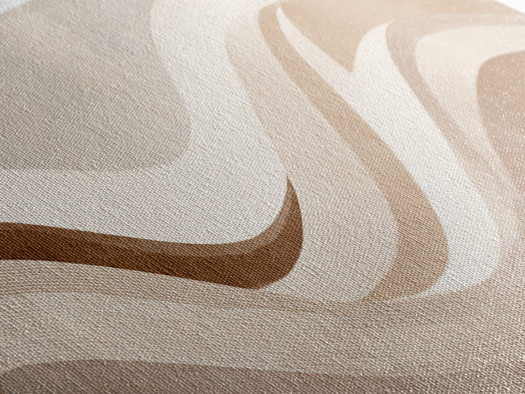 Minimalist Beige Wave Wall Art, Soft Abstract Canvas Print, Neutral Wabi Sabi Home Decor, Long Horizontal Wall Decor Print