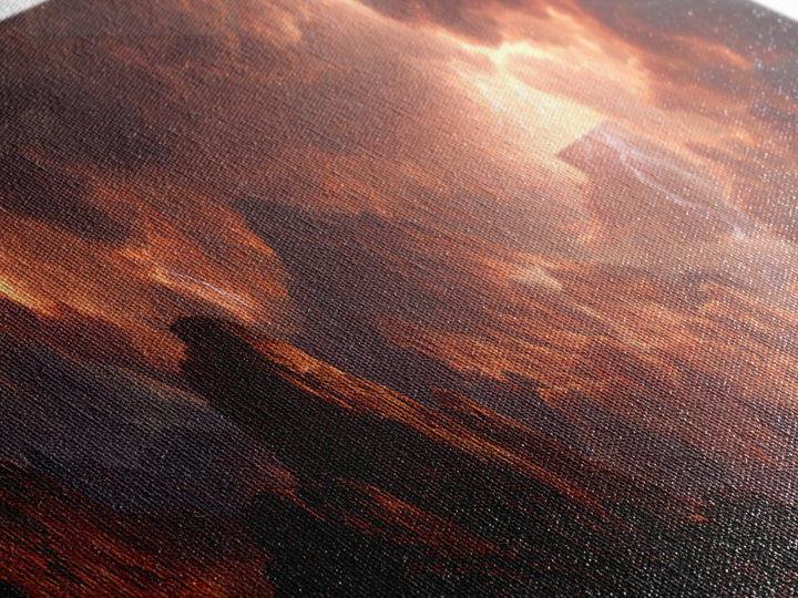 Fiery Storm Over Mountainous Landscape Landscape Wall Art Canvas Print For Powerful And Dramatic Home Decor