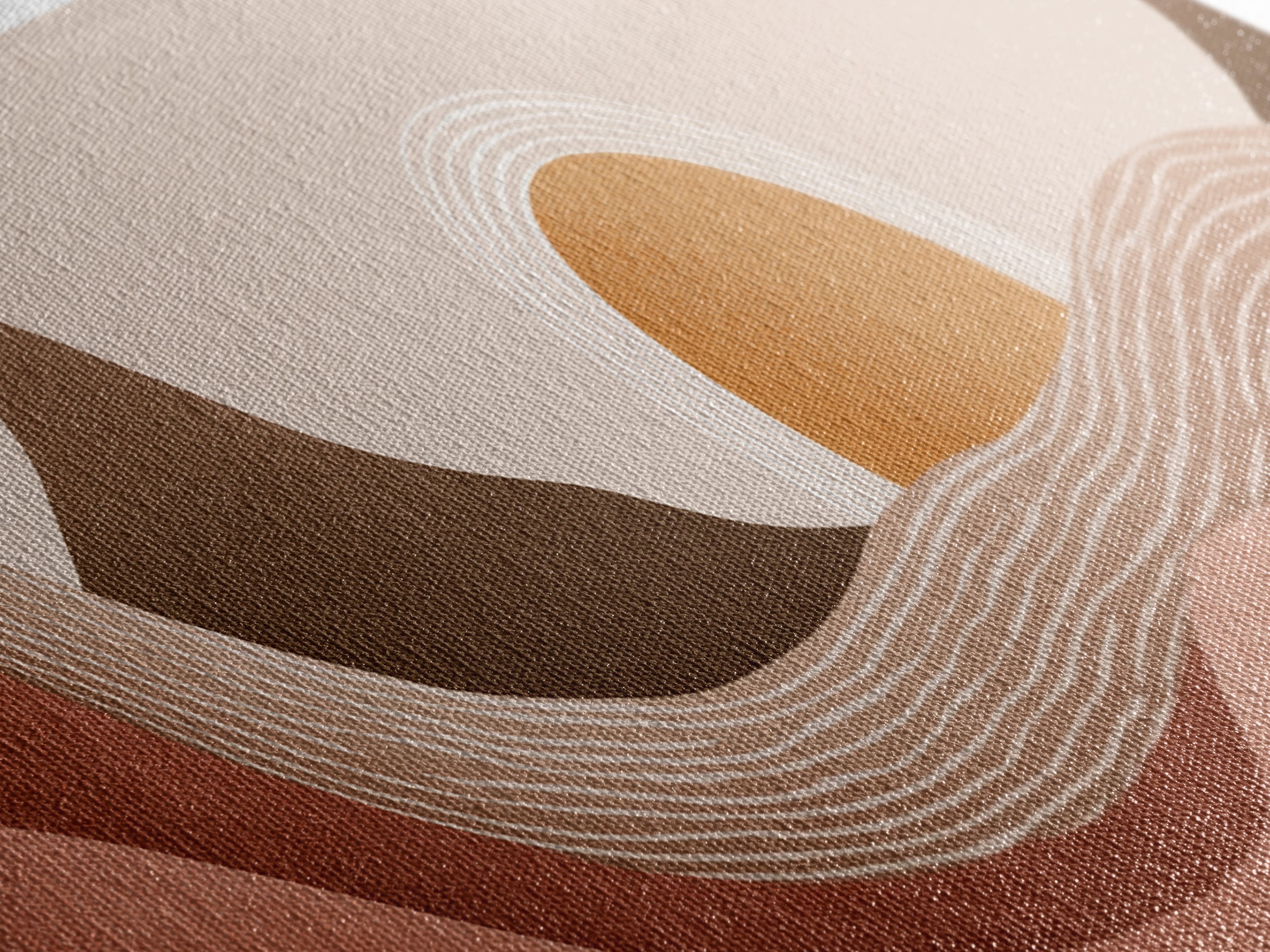 Desert Sunset Abstract Landscape Wall Art, Terracotta Mountain Canvas Print, Southwest Boho Living Room Decor, Wide Wall Art
