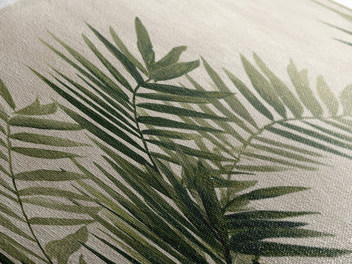 Palm Leaf Botanical Wall Art, Green Tropical Canvas Print, Coastal Boho Home Decor, Modern Nature Above Bed Wall Decor Print