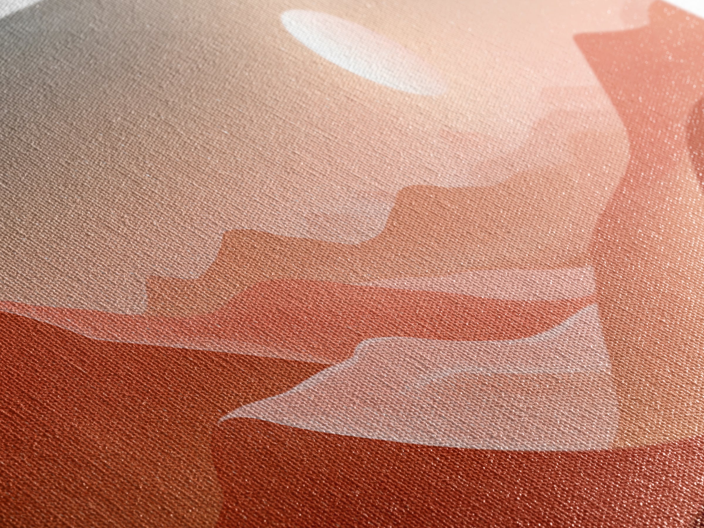 Terracotta Desert Hills Sunset Wall Art, Modern Landscape Canvas Print, Earth Tone Decor For Living Room And Office Decor