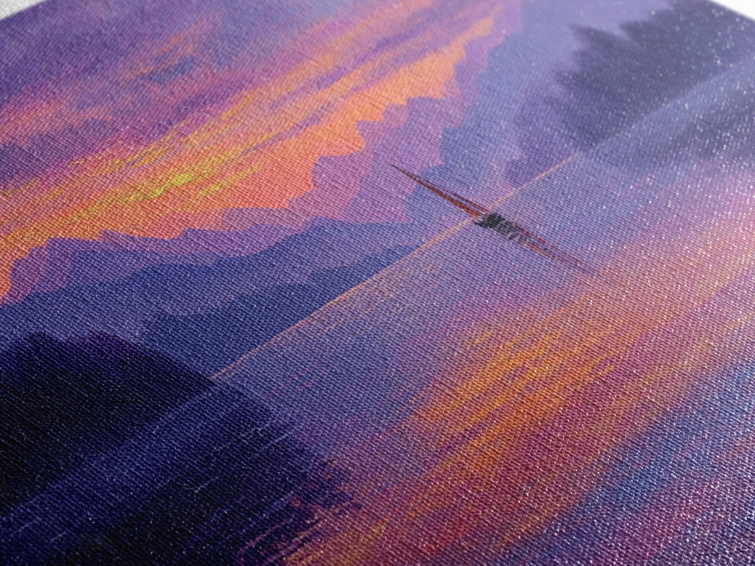 Serene Sunset Lake Landscape With Sailboat And Purple Mountains Painting Wall Art Framed Canvas Print For Tranquil Living Room Decor And Nature Lovers