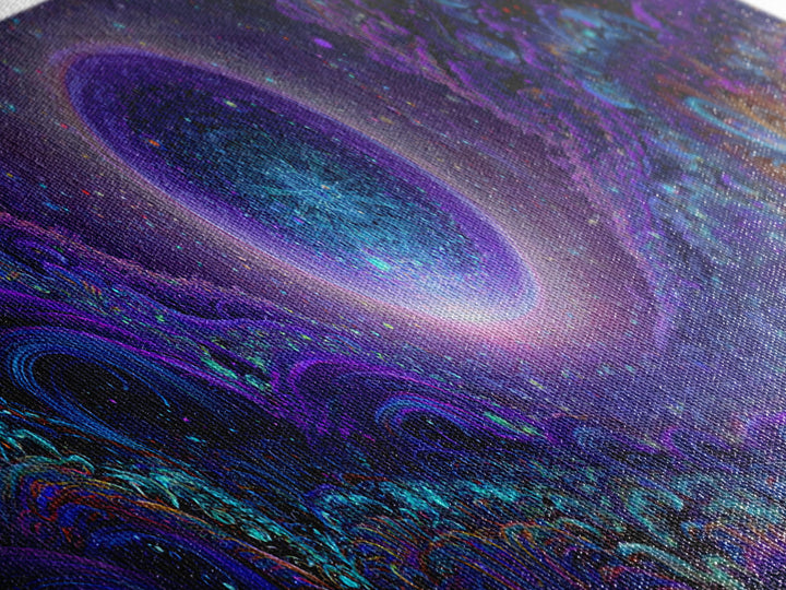 Cosmic Fractal Eclipse Canvas Print, Psychedelic Wall Art, Celestial Abstract Space Decor, Mystical Galaxy Statement Artwork