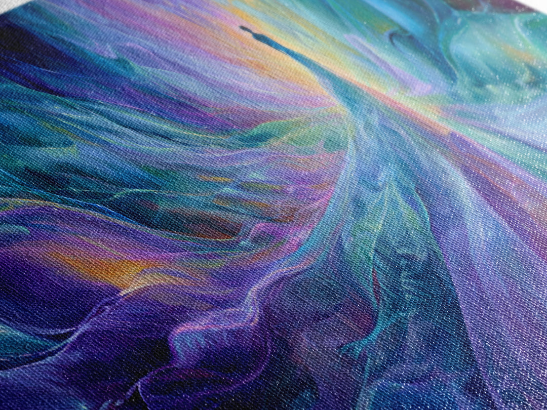 Ethereal Ice Queen In Blue Abstract Canvas Print, Dreamy Fantasy Wall Art, Calming Modern Bedroom Home Decor, Gift For Her