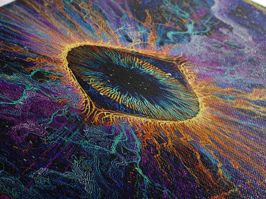 Cosmic All Seeing Eye Wall Art, Psychedelic Abstract Canvas Print, Mystical Celestial Decor, Spiritual Statement Artwork