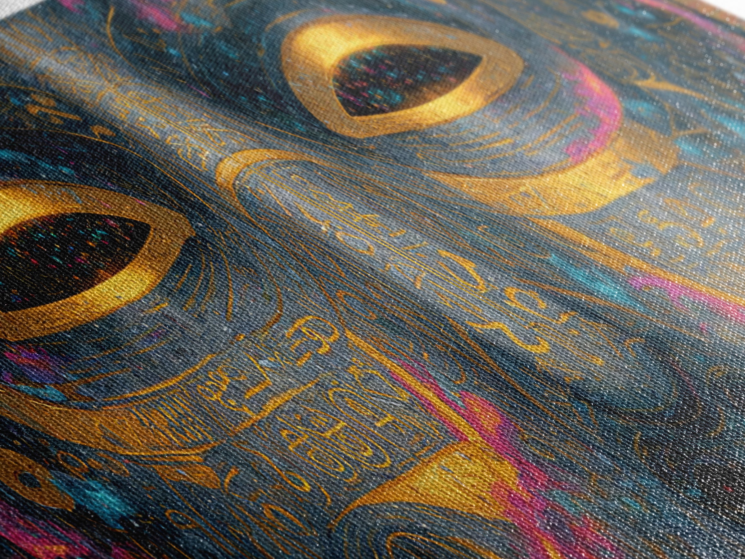 Ornate Cosmic Golden Mask Wall Art, Egyptian Mystical Face, Celestial Decor, Luxury Home Decor, Statement Artwork Gift For Her