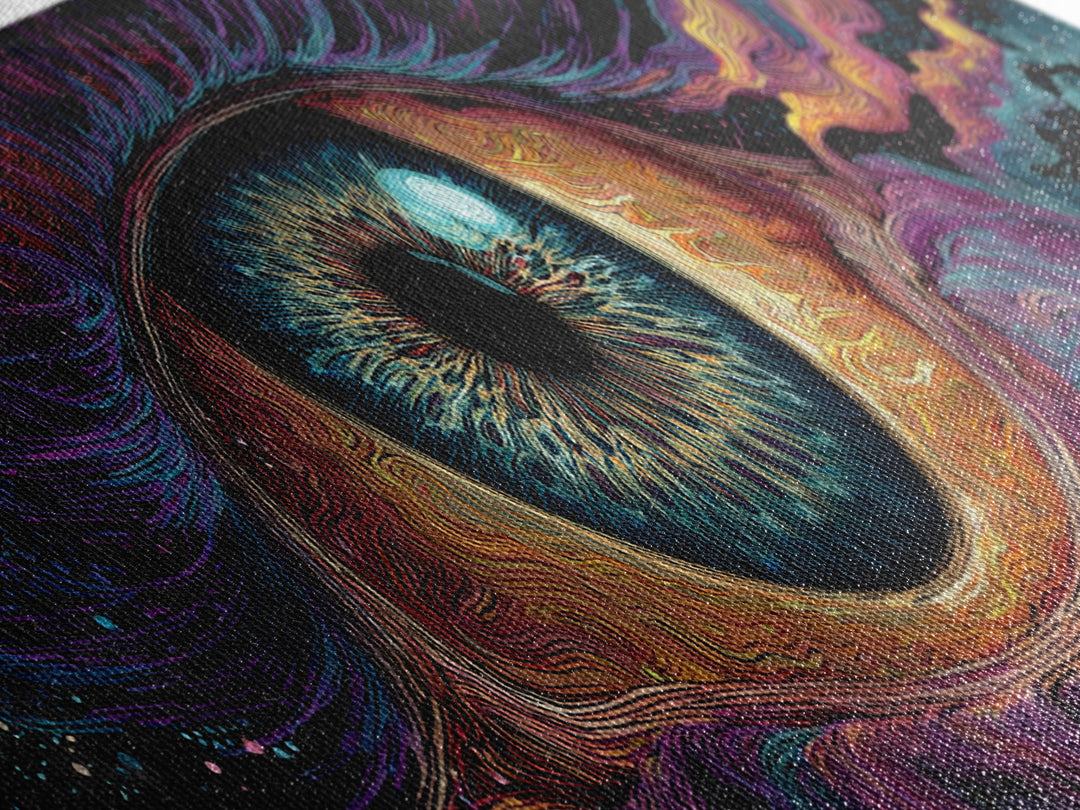Surreal All Seeing Cosmic Eye Wall Art, Mystical Psychedelic Canvas Decor, Spiritual Wall Art Print, Modern Home Decor, Gift For Her