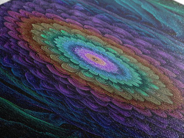 Rainbow Mandala Flower Fractal Wall Art, Spiritual Psychedelic Canvas Print, Boho Meditation Decor, Colorful Zen Gift Idea