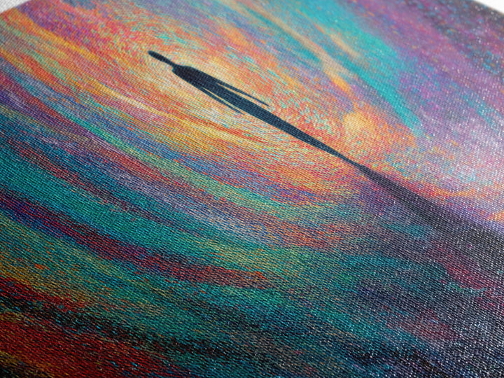 Silhouette Walking Into Rainbow Vortex Wall Art, Abstract Psychedelic Art Print, Meditation Decor, Modern Canvas Print For Living Room