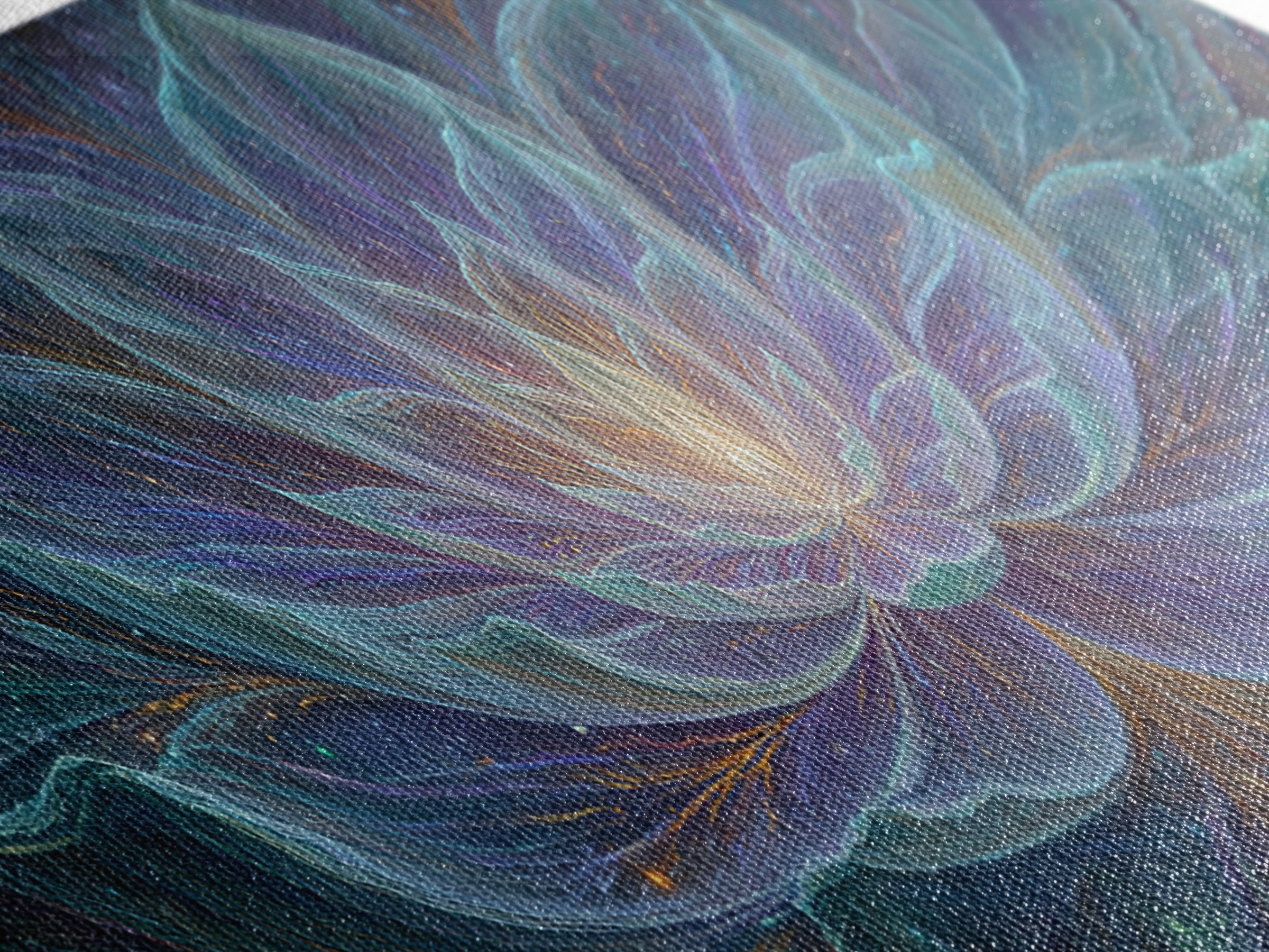 Luminous Cosmic Lotus Canvas Print, Celestial Flower, Meditation Room Art, Spiritual Wall Decor, Yoga Studio Decor Gift Idea
