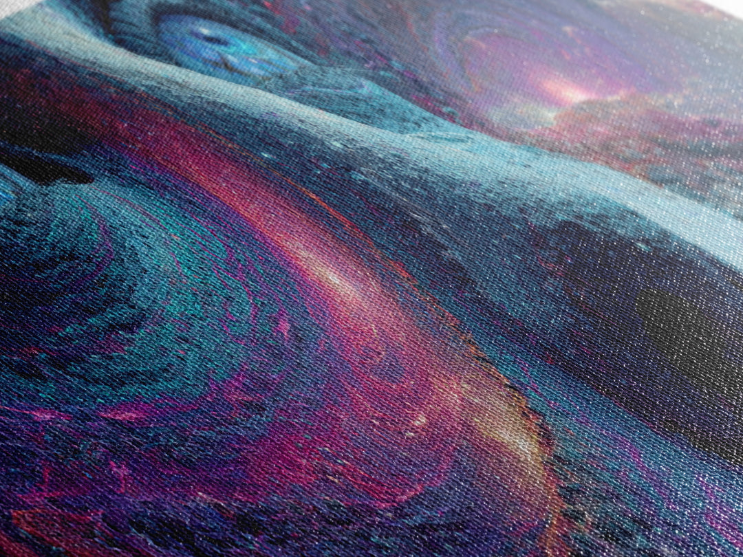Surreal Cosmic Dog Face Canvas Print, Galaxy Animal Wall Art, Psychedelic Fantasy Decor, Space Lover Gift, Vibrant Modern Art