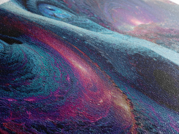 Surreal Cosmic Dog Face Canvas Print, Galaxy Animal Wall Art, Psychedelic Fantasy Decor, Space Lover Gift, Vibrant Modern Art