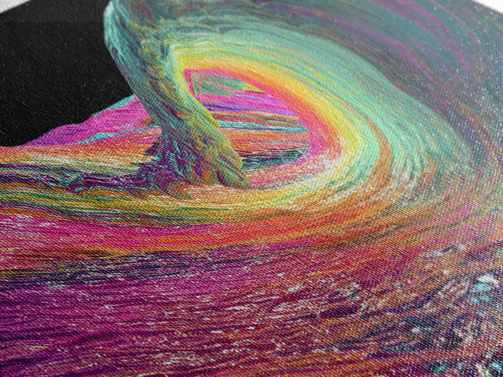 Rainbow Psychedelic Ocean Wave Canvas Print, Surf Wall Art, Colorful Coastal Decor, Modern Abstract Beach House Art Print