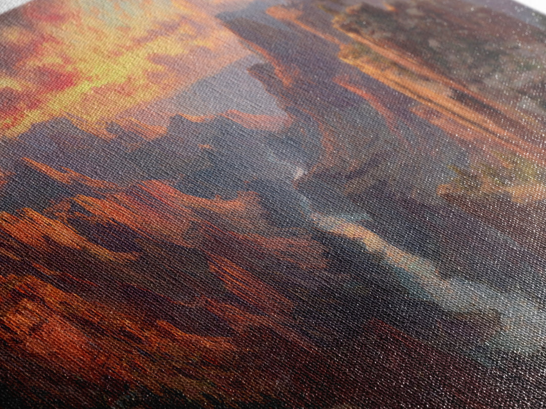 Grand Canyon River Sunset Wall Art, Panoramic Canvas Print, Southwest Landscape Decor, Large Desert Art For Living Room Decor