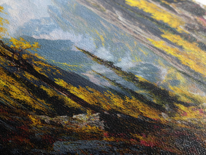 Golden Aspen Mountain Valley Canvas Print, Autumn Landscape Wall Art, Nature Wall Decor, Cabin Decor, Large Living Room Panoramic Art