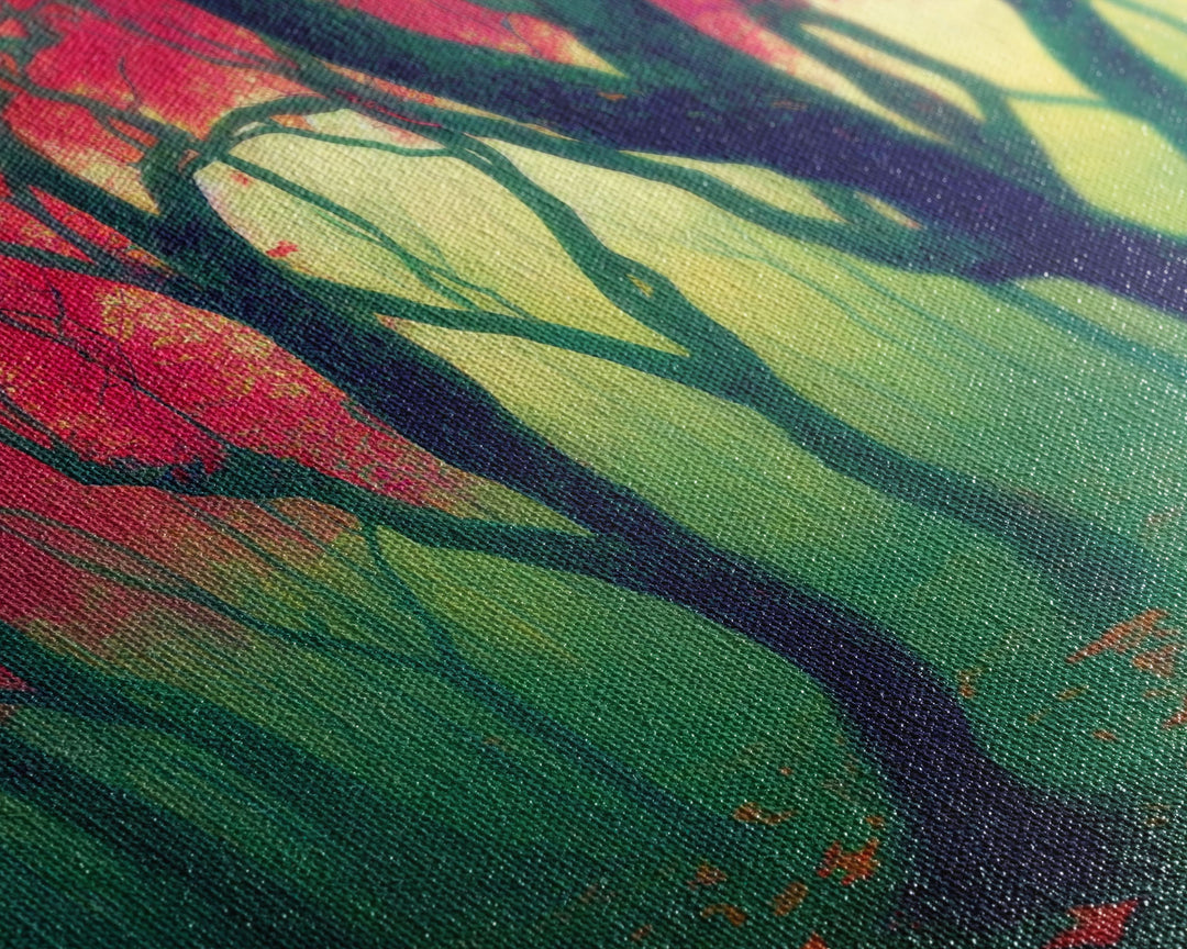 Japanese Maple Forest, Framed Canvas Print, Ready To Hang Wall Art