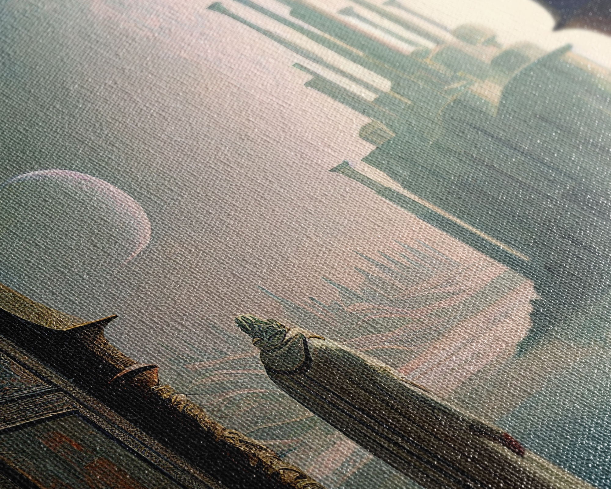 Two Moon Alien World, Dune Inspired Art, Framed Canvas Print, Scifi Art