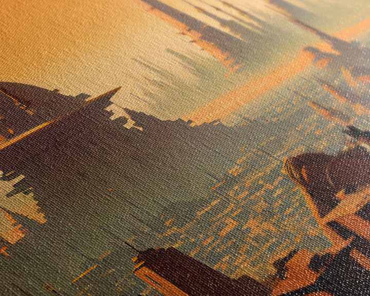 Futuristic Alien Desert World, Scifi Art, Framed Canvas Print, Cool Wall Art